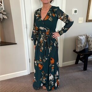 Baltic Born Teal Floral Long Sleeve Dress